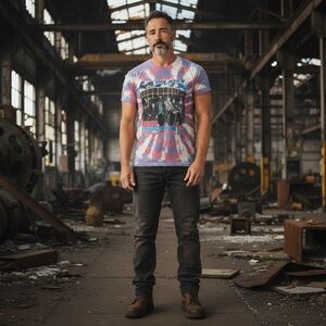 Bruce Springsteen 2009 Tour Tye Dyed Short Sleeve Men's Large T-Shirt